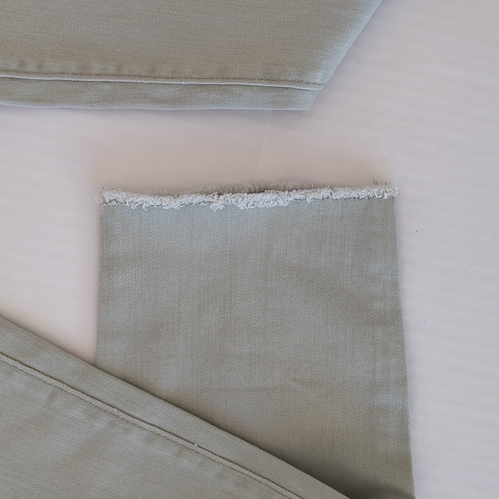 NWT Nine West Gramercy Skinny Ankle Jeans 12 Sea Grass Green Frayed Hem Twill - Picture 9 of 16